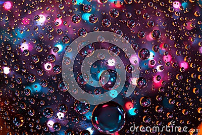 Abstract background texture drops of water and art light on glass. Creative space design Stock Photo