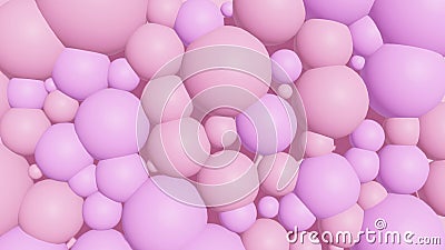 Abstract background texture with pink bubbles. 3d render with minimalist simple objects Stock Photo