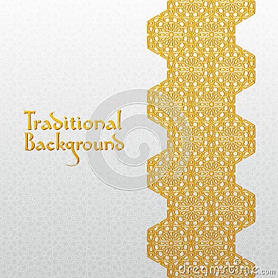 Abstract background with traditional ornament Vector Illustration