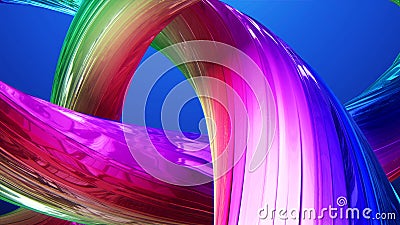 Abstract background of twisted multicircular 3d lines Stock Photo