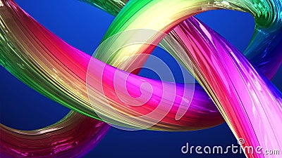 Abstract background of twisted multicircular 3d lines Stock Photo