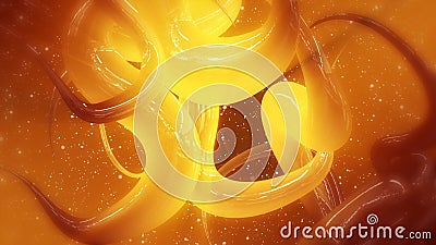 Abstract background of twisted multicircular 3d rendered lines Stock Photo