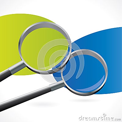 Abstract background with two magnifiers Vector Illustration