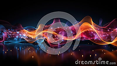 Abstract background. Visualisation of data flow in optoelectronic systems Stock Photo