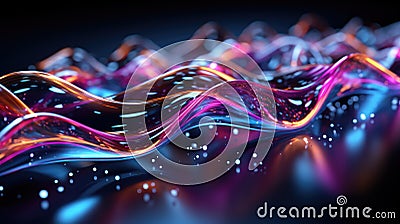 Abstract background. Visualisation of data flow in optoelectronic systems Stock Photo