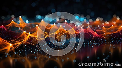 Abstract background. Visualisation of data flow in optoelectronic systems Stock Photo