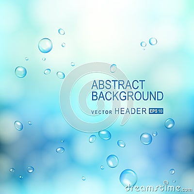 Abstract background with water drops on glass Vector Illustration