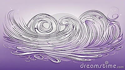 abstract background A water waves border, depicting the creativity and the beauty of water. The border is purple Stock Photo