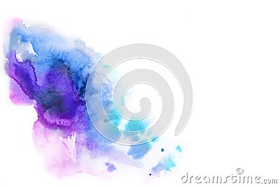 Abstract background.Watercolor splash painted manually blue, pi Editorial Stock Photo