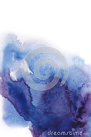 Abstract background.Watercolor splash painted manually blue, pi Editorial Stock Photo