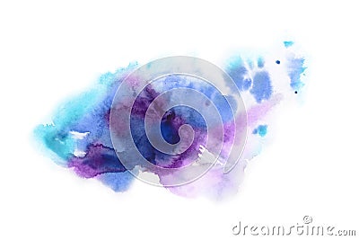 Abstract background.Watercolor splash painted manually blue, pi Editorial Stock Photo