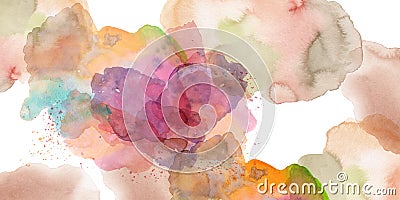 Abstract background of watercolor stains and splashes. Cartoon Illustration