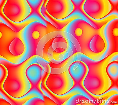 Abstract background, waves with colorful wet paint with blur effect. Modern digital art. Stock Photo