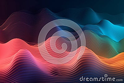 Abstract background with a waves effect in vibrant purple and blue colors, creating a dynamic and energetic visual. Ai generated Cartoon Illustration