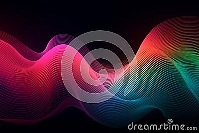 Abstract background with a waves effect in vibrant purple and blue colors, creating a dynamic and energetic visual. Ai generated Cartoon Illustration