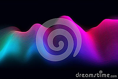 Abstract background with a waves effect in vibrant purple and blue colors, creating a dynamic and energetic visual. Ai generated Cartoon Illustration