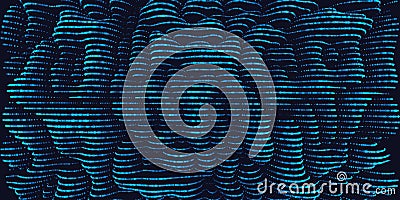 Abstract background waves from white chaotic size blue dots in lines. Dotted concept with texturing effect. Banner for business, Vector Illustration