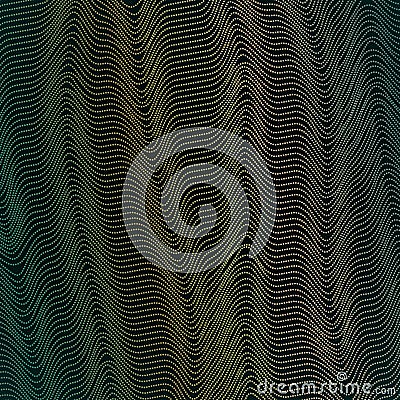 Abstract background with wavy lines of waveform Dynamic pattern of lines stripes specks points particles the current flow of sound Vector Illustration