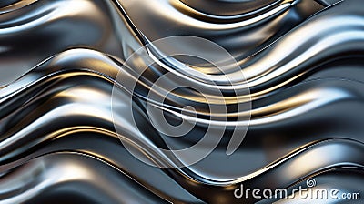 Abstract background with a wavy metallic texture Stock Photo