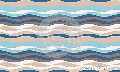 Abstract background with wavy stripes in vibrant colors, creating a rippled, liquid effect. Smooth curves and textured lines add Vector Illustration