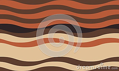 Abstract background with wavy stripes in vibrant colors, creating a rippled, liquid effect. Smooth curves and textured lines add Vector Illustration