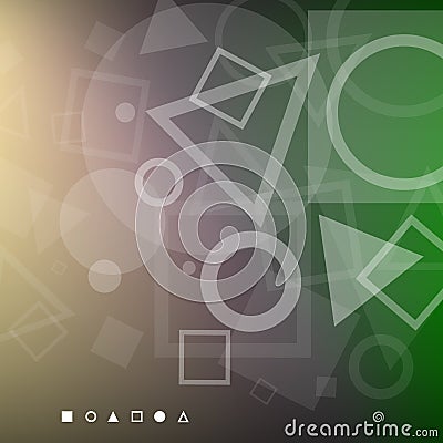 Abstract background of white geometrical shapes Vector Illustration