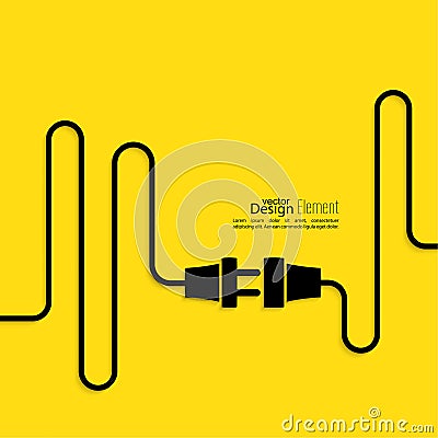 Abstract background with wire and plug. Stock Photo