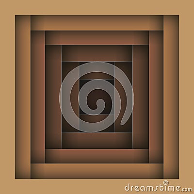 Abstract background of wooden frames of different sizes Stock Photo