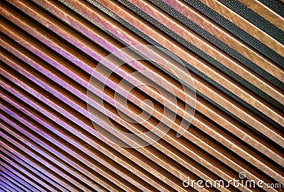 abstract background of wooden strips with geometrical pattern of lines Stock Photo