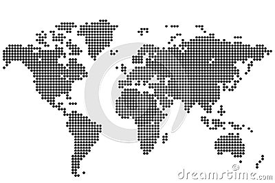 World map of round dots Vector Illustration
