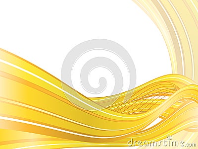 Abstract background with yellow waves Vector Illustration