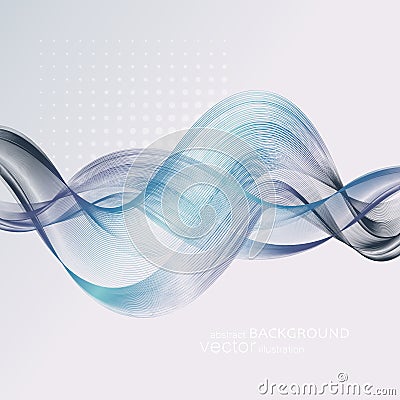 Abstract backgrounds with colorful wavy lines. Elegant wave design. Vector technology. Stock Photo