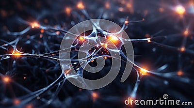 Abstract backgrounds of neurons working inside brain, neuron link Neurons and synapse like structures depicting brain chemistry Stock Photo