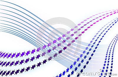 Abstract backgroung with stars and curved lines Stock Photo