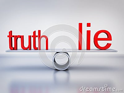 Abstract balance truth and lie Stock Photo