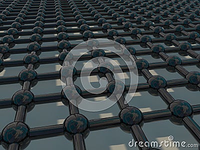 Abstract balls and grid for wallpaper or background Stock Photo