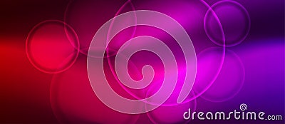 Vector Glowing Circles in Shining Red, Pink and Purple Background Banner Stock Photo