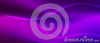 Vector Abstract Curves in Shining Purple and Pink Background Banner Stock Photo