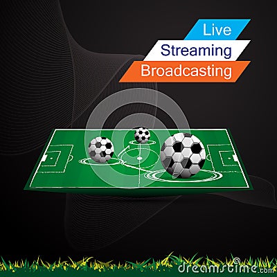 Abstract banner football soccer live stream broadcasting design Vector Illustration