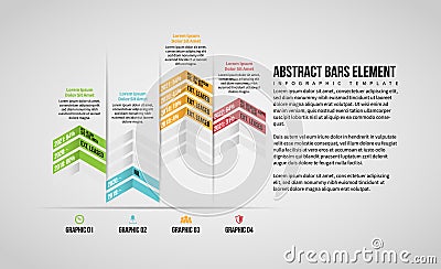 Abstract Bars Element Infographic Vector Illustration