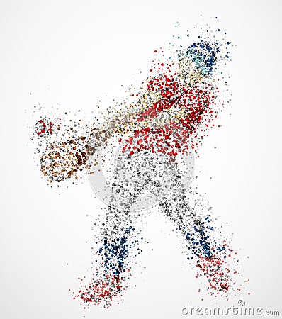 Abstract baseball player Vector Illustration