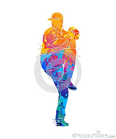 Baseball player ball Cartoon Illustration