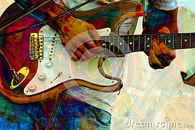 Abstract Bass Guitar Stock Photo