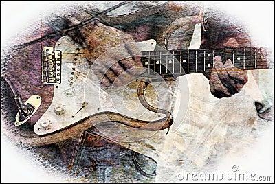 Abstract Bass Guitar Stock Photo