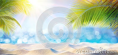 Abstract Beach Background - Sunny Sand And Shiny Sea Stock Photo