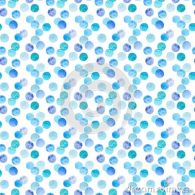 Abstract beautiful artistic tender transparent bright blue, navy, aquamarine, turquoise, circles pattern watercolor hand sketch Stock Photo