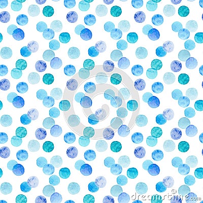 Abstract beautiful artistic tender wonderful transparent bright blue, navy, aquamarine circles pattern watercolor hand sketch Stock Photo