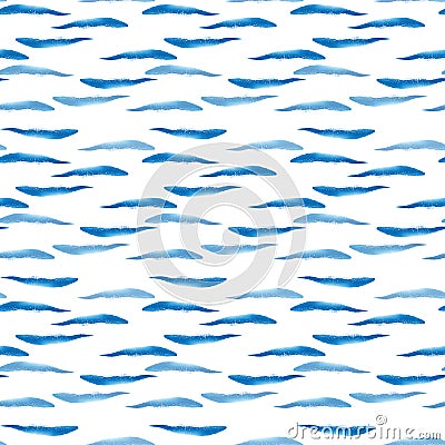 Abstract beautiful artistic tender wonderful transparent bright summer blue waves pattern watercolor hand sketch Stock Photo