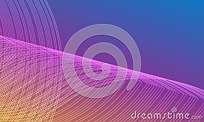 Abstract beautiful background with interlacing lines on blue-purple background. Asymmetric abstraction Stock Photo