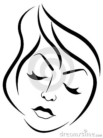 Abstract beautiful lady with sensual face Vector Illustration